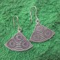 Fine Silver Earrings Hill Tribe Karen Fashions Dangle Triangles Fans CS51259233