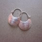 Thai Hill Tribe Earrings Fine Silver Dangle Tiny Half Moon Curve CS316042