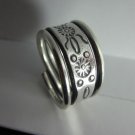 Fine Silver Rings Hill tribe Karen Argento Anello Band Tribal Rolle Engraved L41