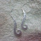 Thai Hill Tribe Earrings Fine Silver Spirale long Fish Rolle Hook CS10261