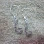 Thai Hill Tribe Earrings Fine Silver Spirale long Fish Rolle Hook CS10261
