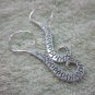 Thai Hill Tribe Earrings Fine Silver Spirale long Fish Rolle Hook CS10261
