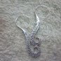 Thai Hill Tribe Earrings Fine Silver Spirale long Fish Rolle Hook CS10261