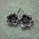 Thai Hill Tribe Earrings Fine Silver Hooks Vintage Flora Flower Garden CS194603