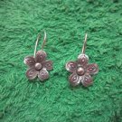Fine Silver Earrings Hill Tribe Karen Fashions Dangle Flower Petunia CS712591111