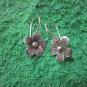 Fine Silver Earrings Hill Tribe Karen Fashions Dangle Flower Petunia CS712591111