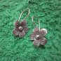 Fine Silver Earrings Hill Tribe Karen Fashions Dangle Flower Petunia CS712591111