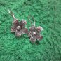 Fine Silver Earrings Hill Tribe Karen Fashions Dangle Flower Petunia CS712591111