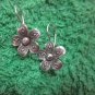 Fine Silver Earrings Hill Tribe Karen Fashions Dangle Flower Petunia CS712591111
