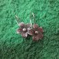 Fine Silver Earrings Hill Tribe Karen Fashions Dangle Flower Petunia CS712591111