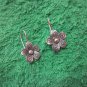 Fine Silver Earrings Hill Tribe Karen Fashions Dangle Flower Petunia CS712591111
