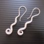 Thai Hill Tribe Earrings Fine Silver Dangle Zigzag Spiral Stick CS1412592