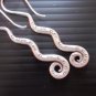 Thai Hill Tribe Earrings Fine Silver Dangle Zigzag Spiral Stick CS1412592