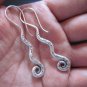 Thai Hill Tribe Earrings Fine Silver Dangle Zigzag Spiral Stick CS1412592