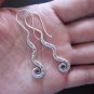Thai Hill Tribe Earrings Fine Silver Dangle Zigzag Spiral Stick CS1412592