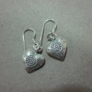 Thai Hill Tribe Earrings Fine Silver Hooks Vintage Hearts Love Engrave CS194601