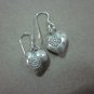 Thai Hill Tribe Earrings Fine Silver Hooks Vintage Hearts Love Engrave CS194601
