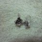 Thai Hill Tribe Earrings Fine Silver Hooks Vintage Rosa Flower Rose CS194604