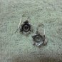 Thai Hill Tribe Earrings Fine Silver Hooks Vintage Rosa Flower Rose CS194604