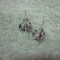 Thai Hill Tribe Earrings Fine Silver Hooks Vintage Rosa Flower Rose CS194604