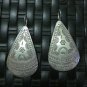Fine Silver Earrings Hill tribe Karen Vintage Precious Tribal Drop Dangle CS2122