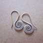 Thai Hill Tribe Earrings Fine Silver Vintage Dangle small Spiral Flat CS229401
