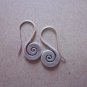 Thai Hill Tribe Earrings Fine Silver Vintage Dangle small Spiral Flat CS229401