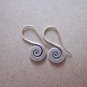 Thai Hill Tribe Earrings Fine Silver Vintage Dangle small Spiral Flat CS229401