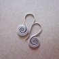 Thai Hill Tribe Earrings Fine Silver Vintage Dangle small Spiral Flat CS229401