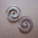 Thai Hill Tribe Earrings Fine Silver Dangle Rough Spiral Round CS26125941