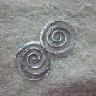 Thai Hill Tribe Earrings Fine Silver Spirale Coils Round engrave CS311605