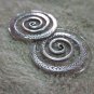 Thai Hill Tribe Earrings Fine Silver Spirale Coils Round engrave CS311605