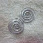 Thai Hill Tribe Earrings Fine Silver Spirale Coils Round engrave CS311605