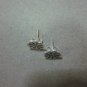 Thai Hill Tribe Earrings Fine Silver STUD Vintage Turbine Engrave CS44605