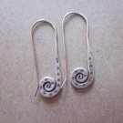 Fine Silver Earrings Karen Vintage Fashions Dangle Spiral Polka Dots CS151259433