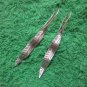 Thai Hill Tribe Earrings Fine Silver Dangle long leaves Grass CS712595