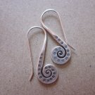 Thai Hill Tribe Earrings Fine Silver Dangle Spiral Dots Stamp CS211259402