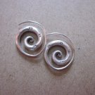 Thai Hill Tribe Earrings Fine Silver Dangle Round Spiral Coil CS221259403