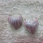 Thai Hill Tribe Earrings Fine Silver Dangle Scratch Hearts CS1716051