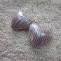 Thai Hill Tribe Earrings Fine Silver Dangle Scratch Hearts CS1716051