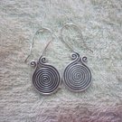 Thai Hill Tribe Earrings Fine Silver Spirale Coils Dangle Hook CS2716052