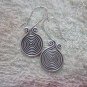 Thai Hill Tribe Earrings Fine Silver Spirale Coils Dangle Hook CS2716052
