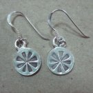 Thai Hill Tribe Earrings Fine Silver Vintage Circle Turbine Engrave CS44604