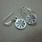 Thai Hill Tribe Earrings Fine Silver Vintage Circle Turbine Engrave CS44604