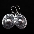 Thai Hill Tribe Earrings Fine Silver Vintage Oval Design engraved E136