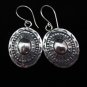 Thai Hill Tribe Earrings Fine Silver Vintage Oval Design engraved E136