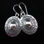 Thai Hill Tribe Earrings Fine Silver Vintage Oval Design engraved E136