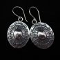 Thai Hill Tribe Earrings Fine Silver Vintage Oval Design engraved E136