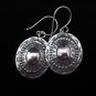 Thai Hill Tribe Earrings Fine Silver Vintage Oval Design engraved E136
