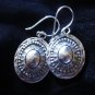 Thai Hill Tribe Earrings Fine Silver Vintage Oval Design engraved E136